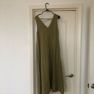 Linenfox Olive Maxi Dress RUE